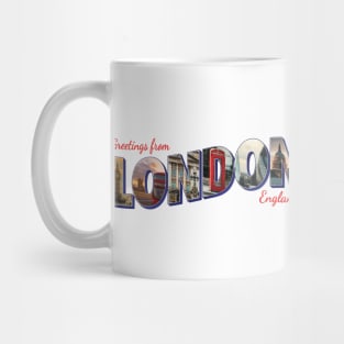 Greetings from London in England vintage style retro souvenir Mug